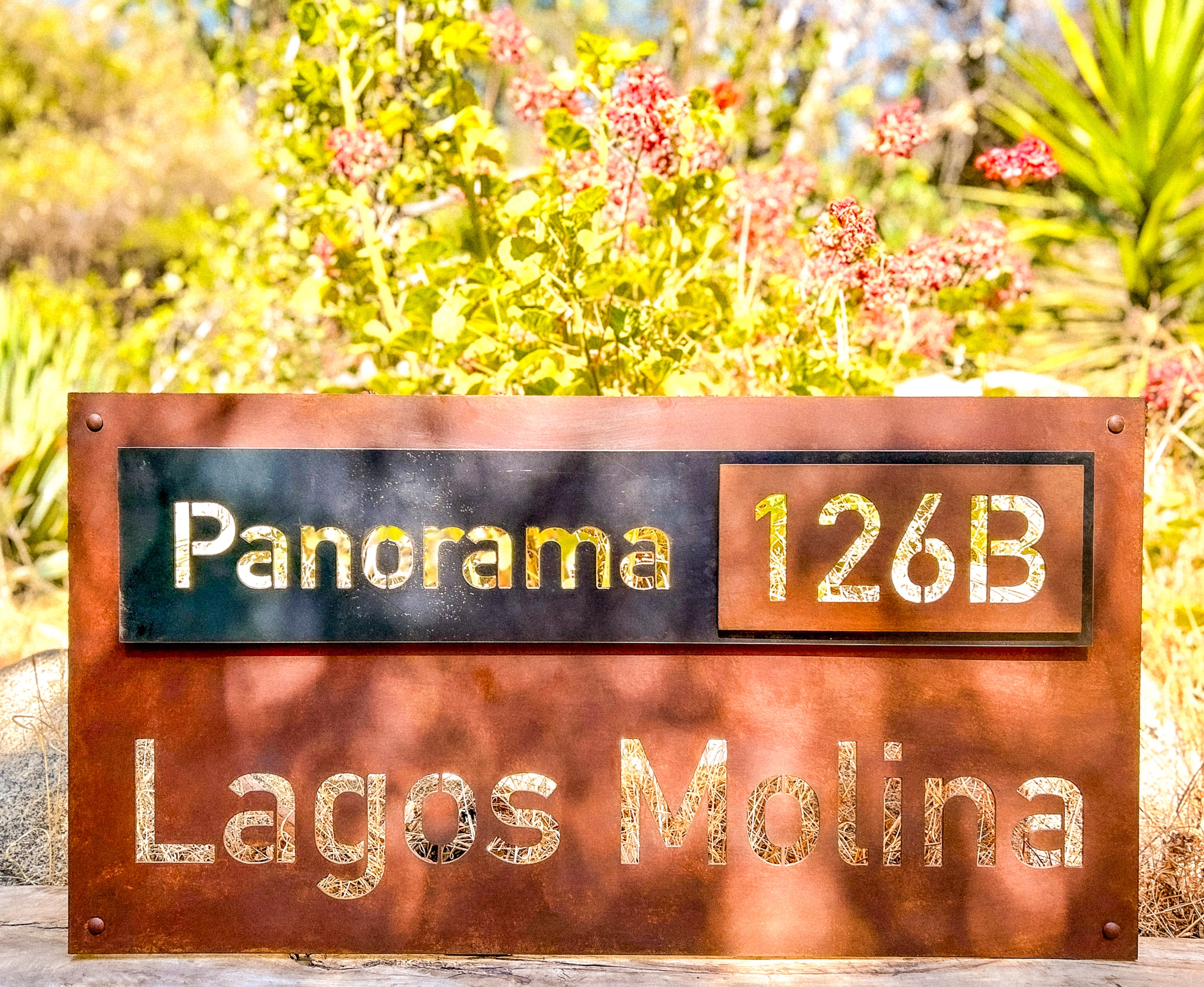 Letrero personalizado para casa con dirección y apellidos